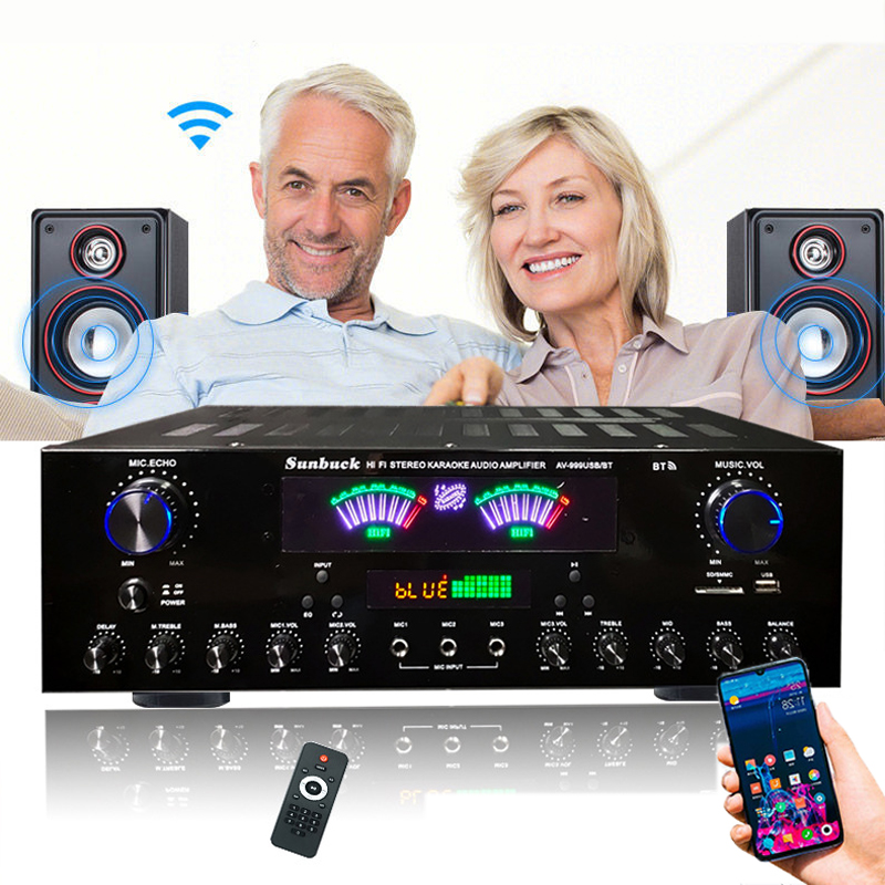 Home Cinema Receiver - HiFi dijital Bluetooth amplifikatörler dinamik ekran