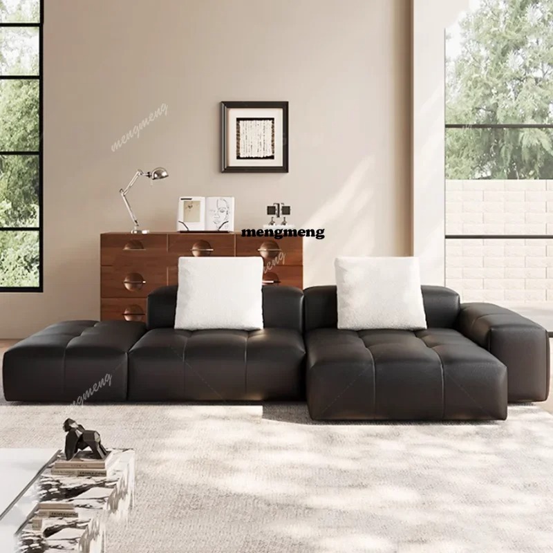 Home Cinema Design - İskandinav Deri Sıkıştırılmış Kanepe Minimalist Lüks