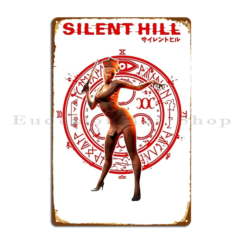 Home Cinema Design - Silent Hill Hemşire Metal Tabela Posteri