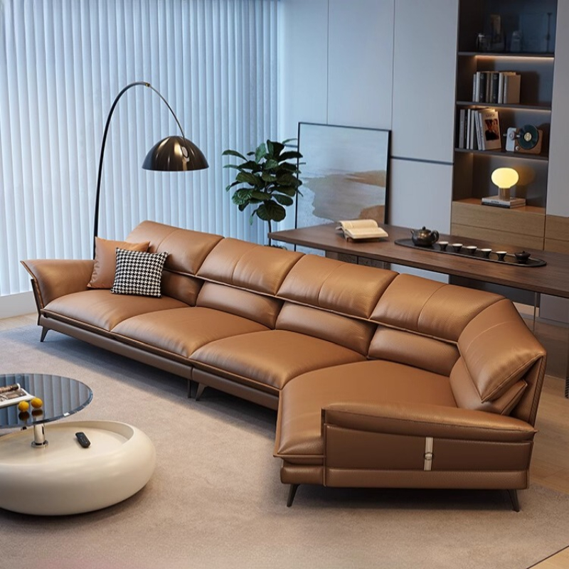Home Cinema Furniture - Hakiki Deri Lüks İtalyan Kanepeler İskandinav
