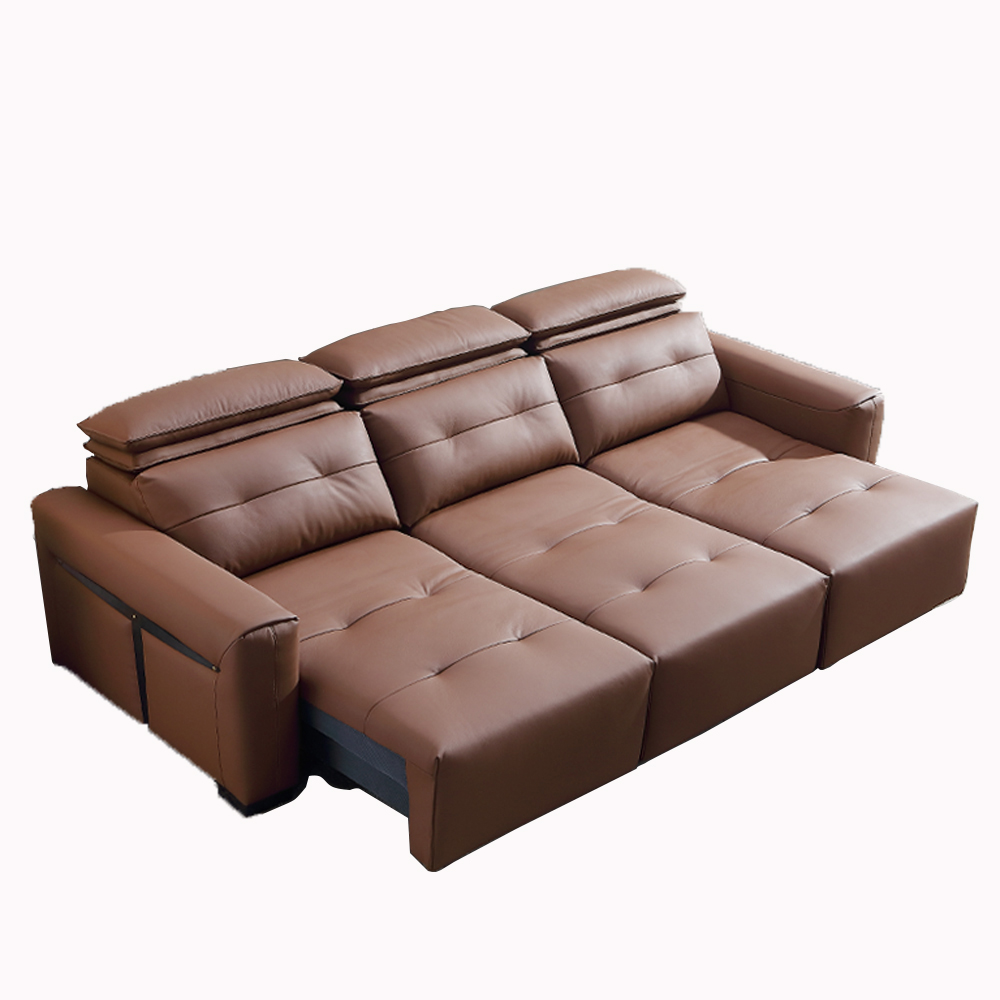 Home Cinema Furniture - Ayarlanabilir Kafalıklı Hakiki Deri Elektrikli Cabrio