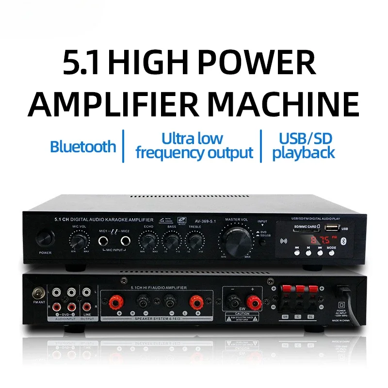Home Cinema Receiver - AV-369BT Bluetooth 5.1 Ses Hoparlörü AMP,