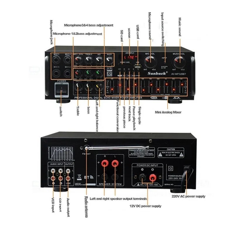 2000W bluetooth ses güç amplif - Home Cinema Receiver incelemesi ve fiyatı