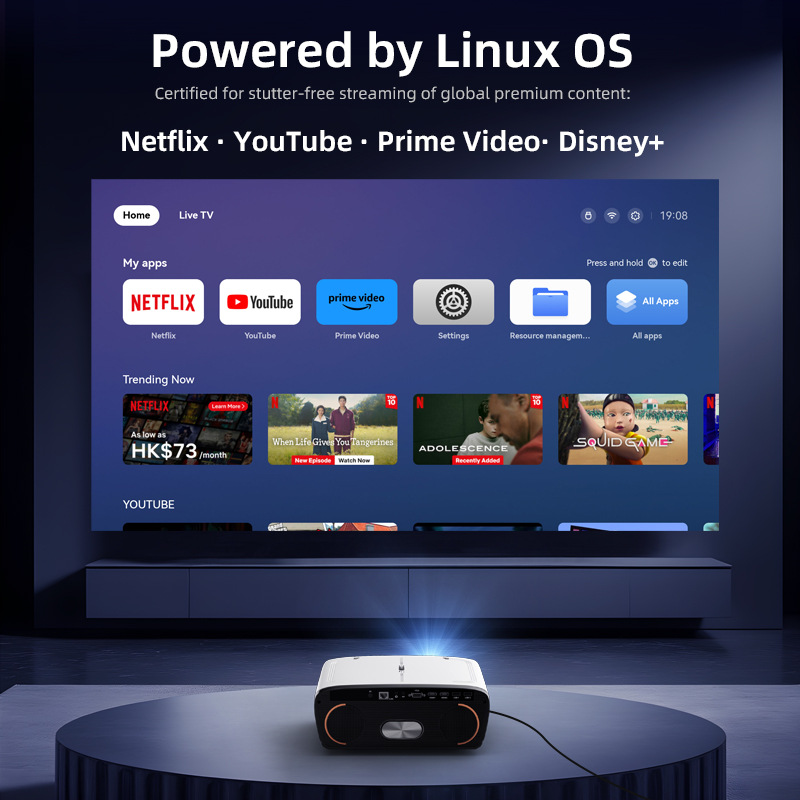 Yerel 1080P 1850ANSI Işınlı Ta - Netflix Home Cinema incelemesi ve fiyatı